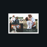 Toile Collage de monogramme de feuille de mariage rustiq<br><div class="desc">Collage de photos de mariage rustique moderne Toile imprimée monogramme feuille</div>