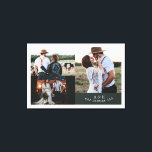 Toile Collage de monogramme de feuille de mariage rustiq<br><div class="desc">Collage de photos de mariage rustique moderne Toile imprimée monogramme feuille</div>