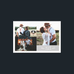 Toile Collage de monogramme de feuille de mariage rustiq<br><div class="desc">Collage de photos de mariage rustique moderne Toile imprimée avec monogramme de feuille</div>