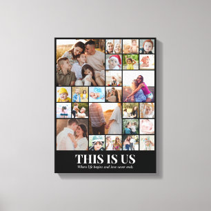 Toile Collage de photos 25 images 12x16 18x24 24x32 30x4