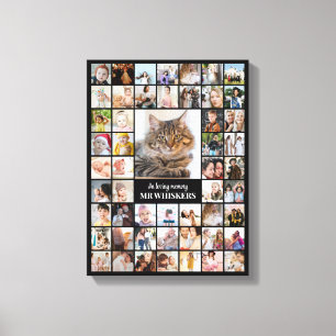 Toile Collage de photos 52 images 12x16 18x24 24x32 Noir