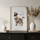 Toile Collage de photos de chat en souvenir affectueux M