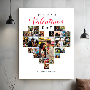 Toile Collage de photos de coeur moderne Valentines Jour