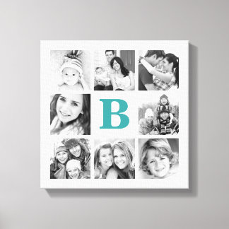 Toile Collage de photos de famille monographique p