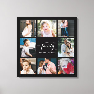 Toile Collage de photos de la famille de calligraphies p