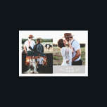 Toile Collage de photos de mariage rustique moderne avec<br><div class="desc">Collage de photos de mariage rustique moderne Toile imprimée avec monogramme de feuille</div>