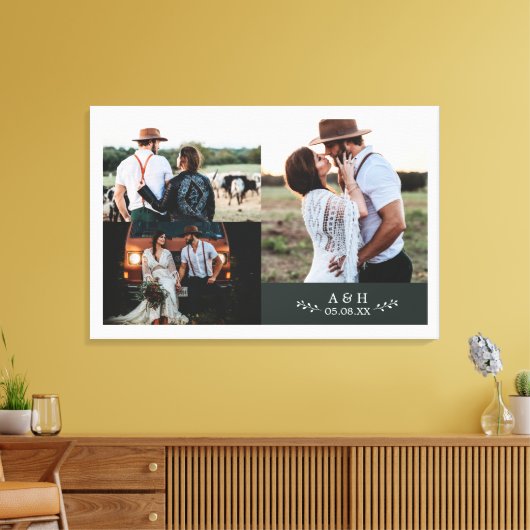 Toile Collage de photos de mariage rustique moderne Mono (Insitu(Salon))