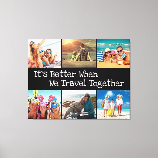 Toile Collage de photos de vacances Mieux voyager ensemb (Recto)