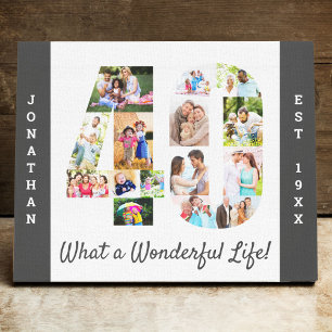 Toile Collage de photos défini dans le numéro 40 Gray