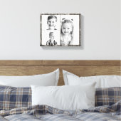 Toile Collage de photos en bois foncé (Insitu(Chambre))