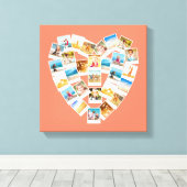 Toile Collage de photos en forme de cœur pour les photos (Insitu (Plancher de Bois))