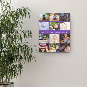 Toile Collage de photos souvenir grand-mère violet