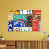 Toile collage de plaques d'immatriculation rétro rouillé (Insitu(Salon))
