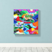 Toile Collage de Porto Rico Tropical Caribbean Art (Insitu (Plancher de Bois))