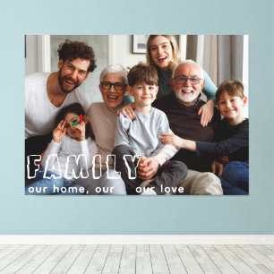 Toile Collage de script familial Chic