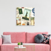 Toile collage de voyage vintage moderne (Insitu(Salon))