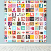 Toile Collage d'illustrations (Insitu (Plancher de Bois))