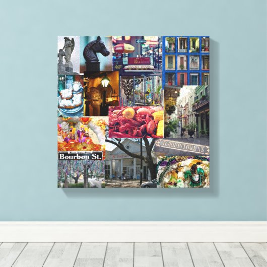 Toile Collage du quartier français (Insitu (Plancher de Bois))