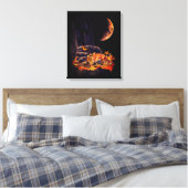 Toile Collage faunique avec renard, hérisson et lune d'a (Insitu(Chambre))