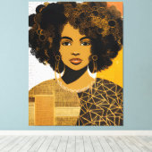 Toile Collage féminin afro-américain (Insitu (Plancher de Bois))