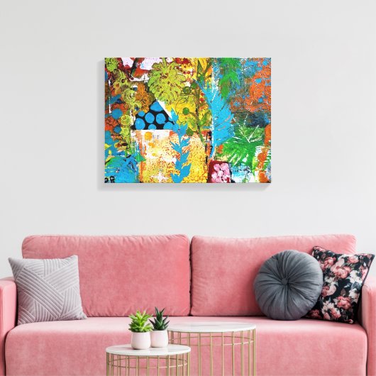 Toile Collage floral (Insitu(Salon))