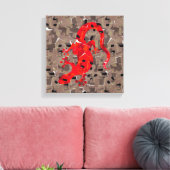 Toile Collage Lézard Rouge (Insitu(Salon))