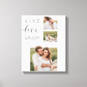 Toile Collage moderne Couple Photo & Live Love Laugh Cad (Recto)