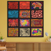 Toile Collage Mola Indien Kuna (Insitu(Salon))