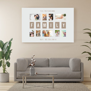 Toile Collage mural moderne de famille de 9 photos perso