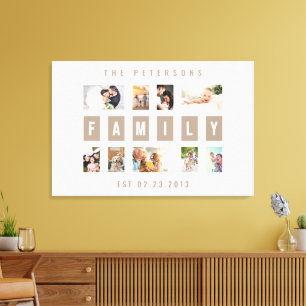 Toile Collage mural moderne de famille personnalisable a