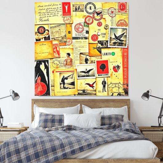Toile Collage papier vintage (Insitu(Chambre))