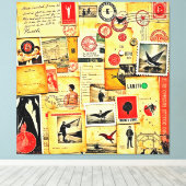 Toile Collage papier vintage (Insitu (Plancher de Bois))