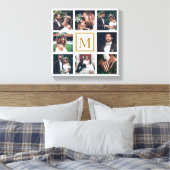 Toile Collage personnalisé 8 Mariage Photo Monogramme Or (Insitu(Chambre))