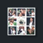 Toile Collage personnalisé 9 Mariage Carré photo<br><div class="desc">Créez votre propre peinture murale en toile avec vos propres photos de mariage,  anniversaire,  fiançailles,  anniversaire et événement spécial.</div>