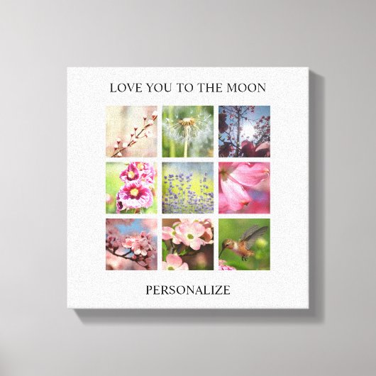 Toile Collage personnalisé de photos avec votre texte (Recto)