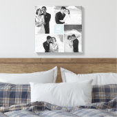 Toile Collage photo 4 Monogramme Grille Moderne Bleue Ma (Insitu(Chambre))