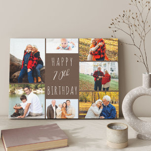 Toile Collage photo 7 images marron chaud 70e anniversai