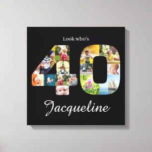 Toile Collage photo de 40e anniversaire