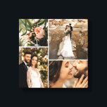 Toile Collage photo de famille de mariage élégant person<br><div class="desc">Faites votre propre papier de toile de souvenir avec ce collage photo de famille de mariage minimaliste. Customisez avec 4 photos préférées de votre célébration et faites de ce morceau d'art mural précieux pour de nombreuses années à venir.</div>