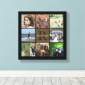 Toile Collage photo de famille personnalisée Monogramme (Insitu (Plancher de Bois))