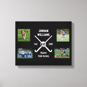 Toile Collage photo de hockey sur site personnalisé Nom
