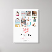 Toile Collage photo de la première année de bébé en form (Recto)