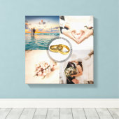 Toile Collage photo de l'anniversaire du couple de jeune (Insitu (Plancher de Bois))