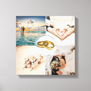 Toile Collage photo de l'anniversaire du couple de jeune