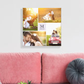 Toile Collage photo de mariage à monogramme en grille mo (Insitu(Salon))