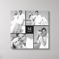 Collage photo de mariage à monogramme en grille mo