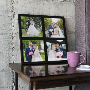 Toile Collage photo de mariage Four Square noir 0,75
