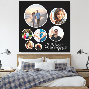Toile Collage photo élégant Cadeau de Saint-Valentin Gra
