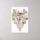 Toile Collage photo en forme de coeur 51 images blanc (Recto)