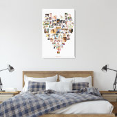 Toile Collage photo en forme de coeur 51 images blanc (Insitu(Chambre))